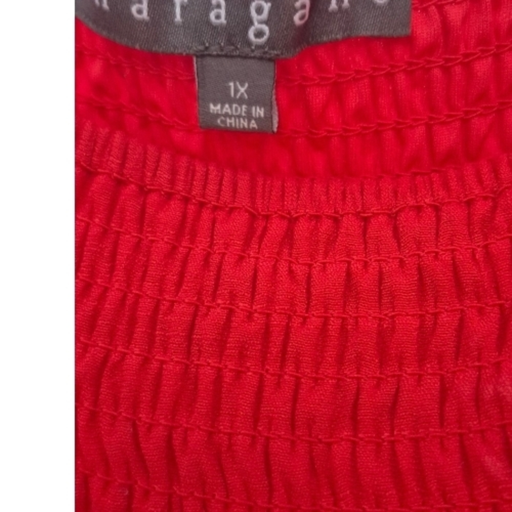 Sharagano Red Women’s Peasant Dress, Size 1X - Picture 3 of 3